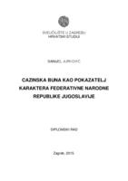 prikaz prve stranice dokumenta Cazinska buna kao pokazatelj karaktera Federativne Narodne Republike Jugoslavije