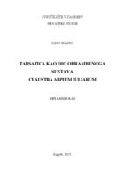 prikaz prve stranice dokumenta Tarsatica kao dio obrambenoga sustava Claustra Alpium Iuliarum