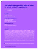 prikaz prve stranice dokumenta Tehnostres: uvod u pojam i grupne razlike na uzorku hrvatskih zaposlenika
