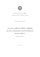 prikaz prve stranice dokumenta Analiza trećeg dijela Zbirke Slavica Poematia Latine Reddita Đura Ferića
