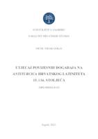prikaz prve stranice dokumenta Utjecaj povijesnih događaja na antiturcica hrvatskog latiniteta 15. i 16. stoljeća