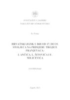 prikaz prve stranice dokumenta Hrvatski jezik u BiH od 17. do 19. st. na primjeru trojice franjevaca I. Ančića, L. Šitovića i F. Milićevića
