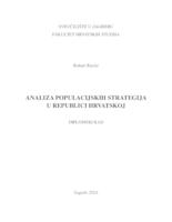 prikaz prve stranice dokumenta Analiza populacijskih strategija u Republici Hrvatskoj