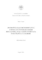 prikaz prve stranice dokumenta Potrošnja kao determinanta uspostave interakcijskih ritualnih lanaca kod studenata Sveučilišta u Zagrebu
