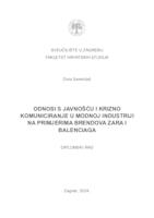 prikaz prve stranice dokumenta Odnosi s javnošću i krizno komuniciranje u modnoj industriji na primjerima brendova Zara i Balenciaga