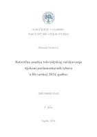 prikaz prve stranice dokumenta Retorička analiza televizijskog sučeljavanja tijekom parlamentarnih izbora u Hrvatskoj 2024. godine