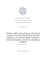 prikaz prve stranice dokumenta Odnos samo-suosjećanja, srama, stavova prema mentalnom zdravlju, stavova prema traženju stručne pomoći i iskustva traženja pomoći