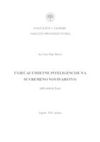 prikaz prve stranice dokumenta Utjecaj umjetne inteligencije na suvremeno novinarstvo