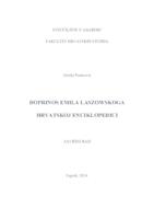 prikaz prve stranice dokumenta Doprinos Emila Laszowskoga hrvatskoj enciklopedici