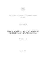 prikaz prve stranice dokumenta Uloga neverbalne komunikacije u interpersonalnim odnosima