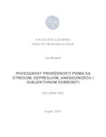 prikaz prve stranice dokumenta Povezanost privrženosti psima sa stresom, depresijom, anksioznošću i subjektivnom dobrobiti