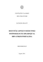 prikaz prve stranice dokumenta Bioetički aspekti medicinski potpomognute oplodnje na hrvatskim portalima
