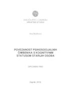 prikaz prve stranice dokumenta Povezanost psihosocijalnih čimbenika sa kognitivnim funkcijama starijih osoba