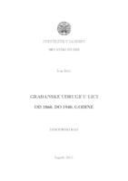 prikaz prve stranice dokumenta GRAĐANSKE UDRUGE U LICI  OD 1860. DO 1940. GODINE